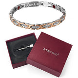 Moocare women bracelets stainless steel bangle silver rose gold blue women magnetic bracelet health wrist hand chain women
