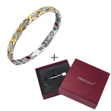 Moocare women bracelets stainless steel bangle silver rose gold blue women magnetic bracelet health wrist hand chain women
