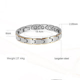 Moocare tunqsten metal bracelet men magnetic therapy silver bracelets male jewelry casual elegant hand wrist charm chain